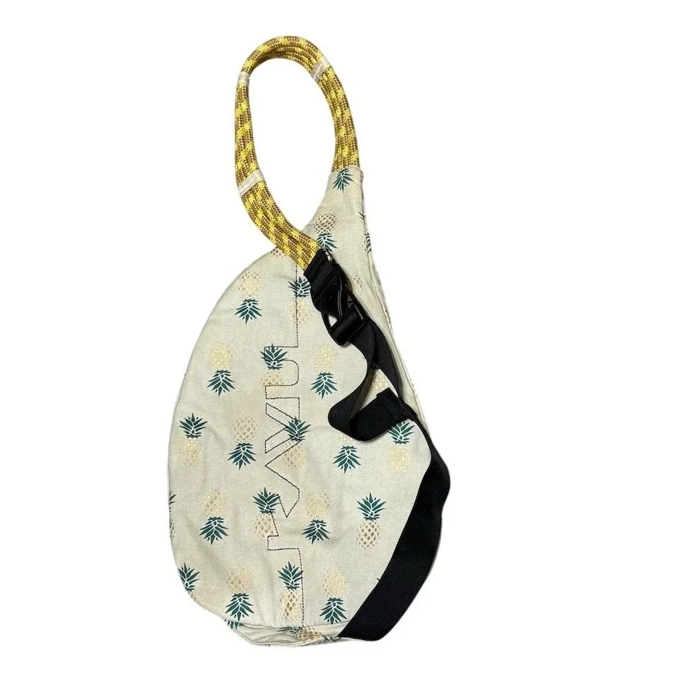 KAVU Mini Rope Sling Bag Unisex‎ Multicolor Pineapple Print Crossbody